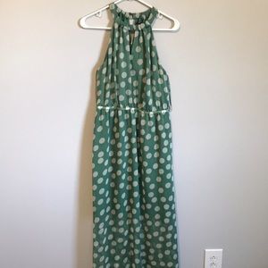 The Limited green polka dot dress